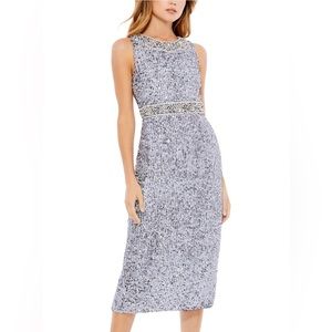 Mac Duggal Womens Sequin Embellished Cocktail Dress